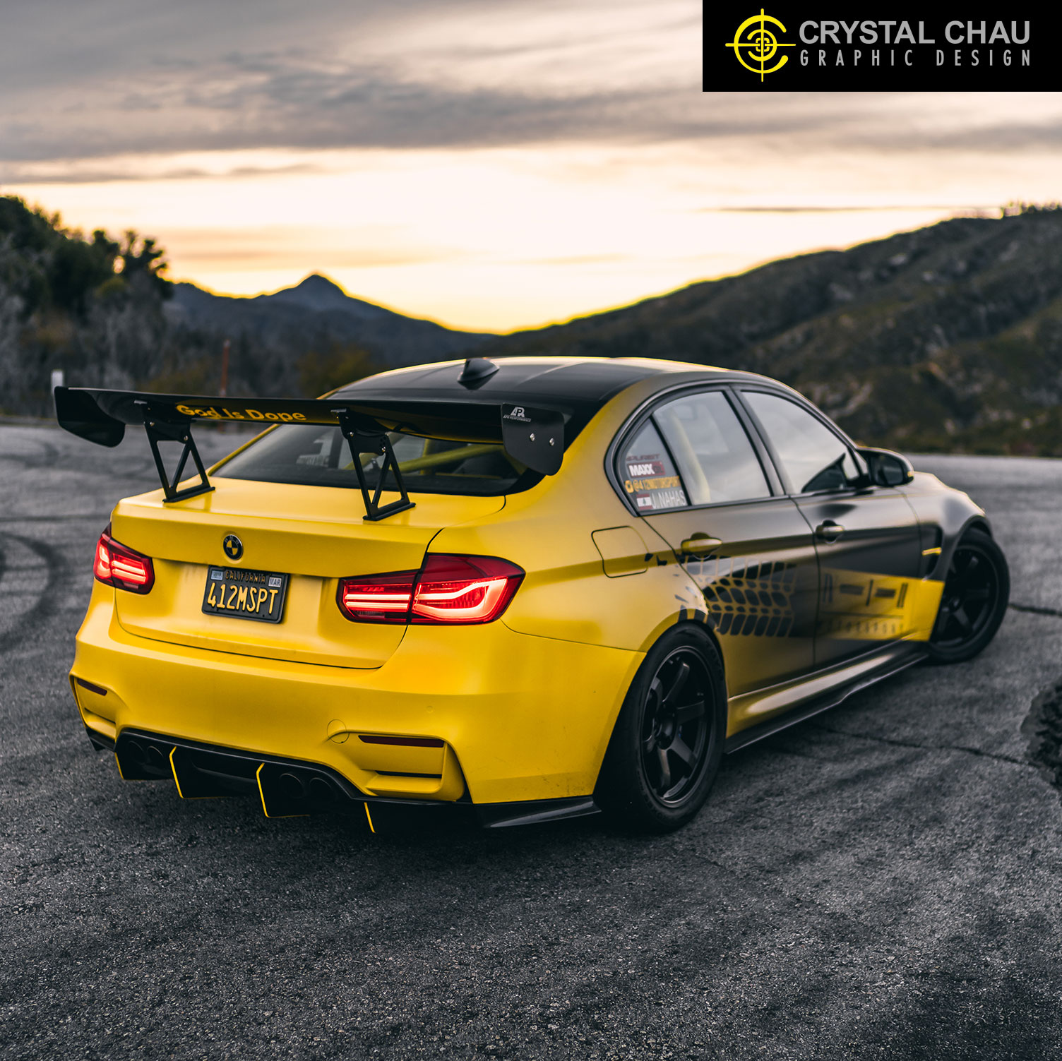 BMW M3 Black Yellow Gradient 412 Motorsport