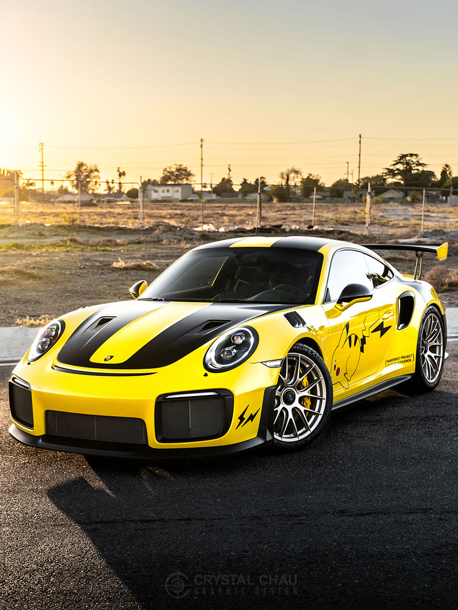 Crystal Chau Graphic Design - Porsche 911 GT2 RS Thunderbolt Project Pikachu