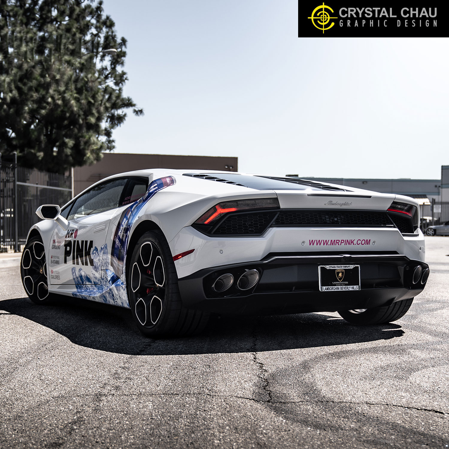 Lamborghini Huracan Mr. Pink Ginseng Drink Commercial Wrap