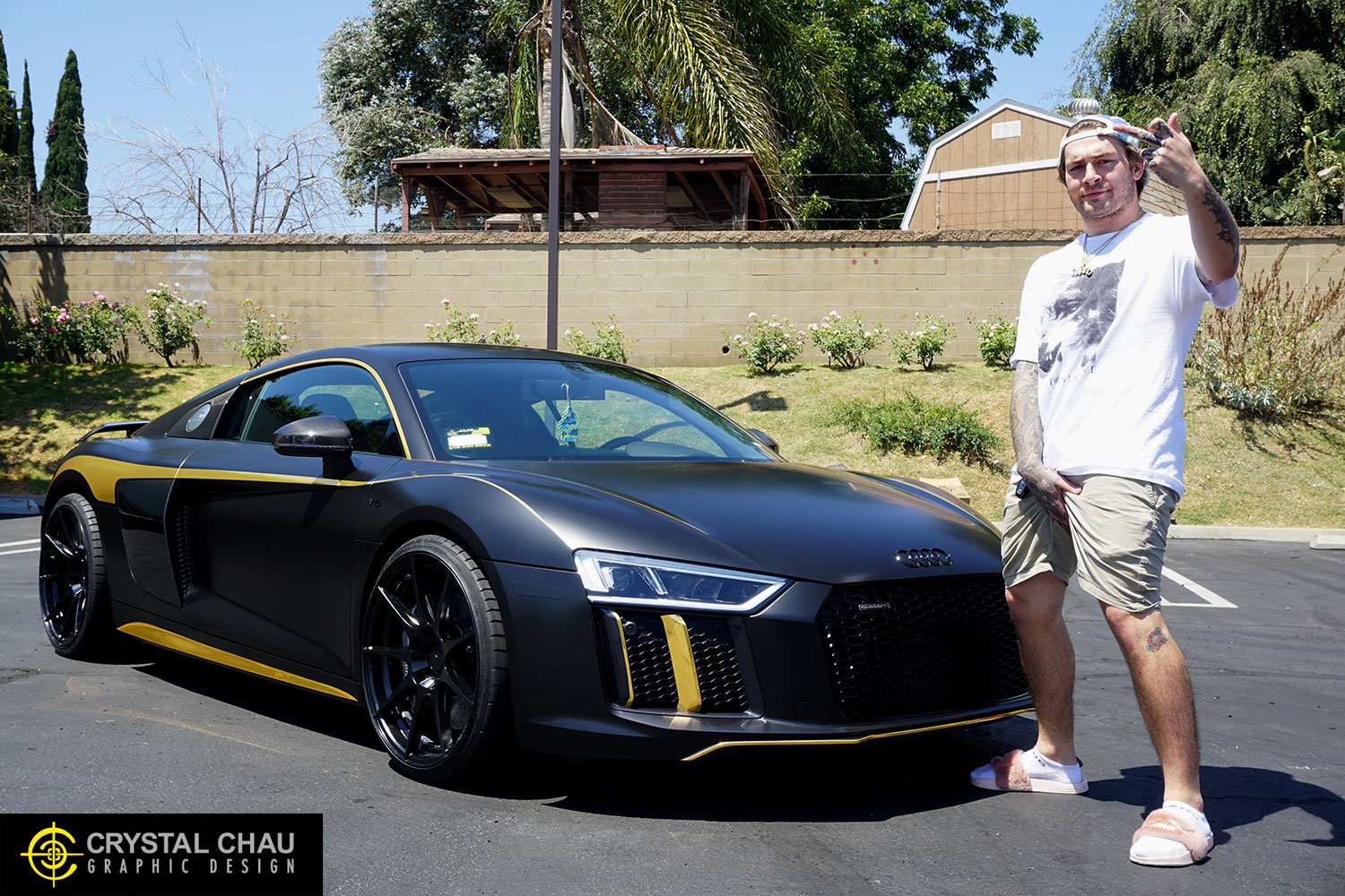 Audi R8 Gold Chrome DJ Getter Zito Wheels