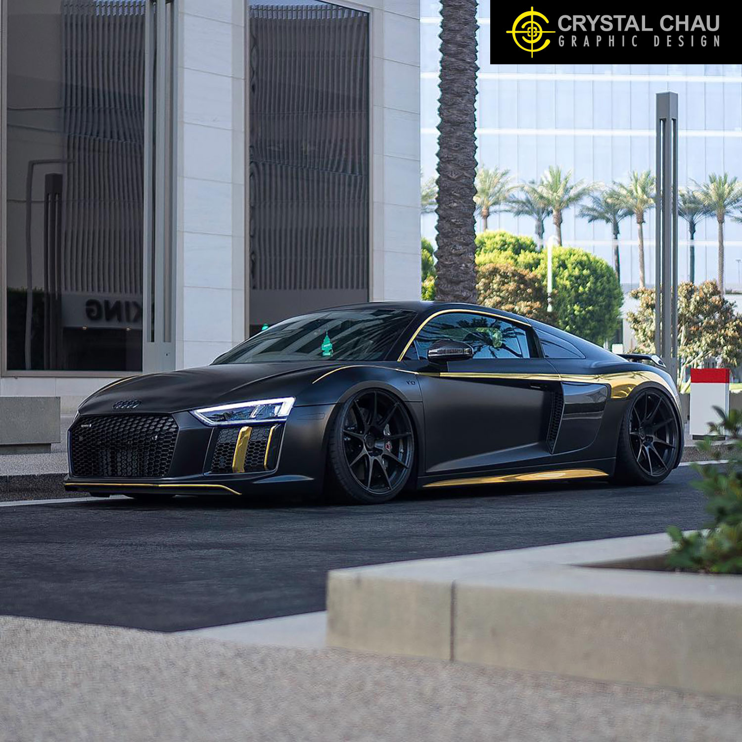 Audi R8 Gold Chrome DJ Getter Zito Wheels