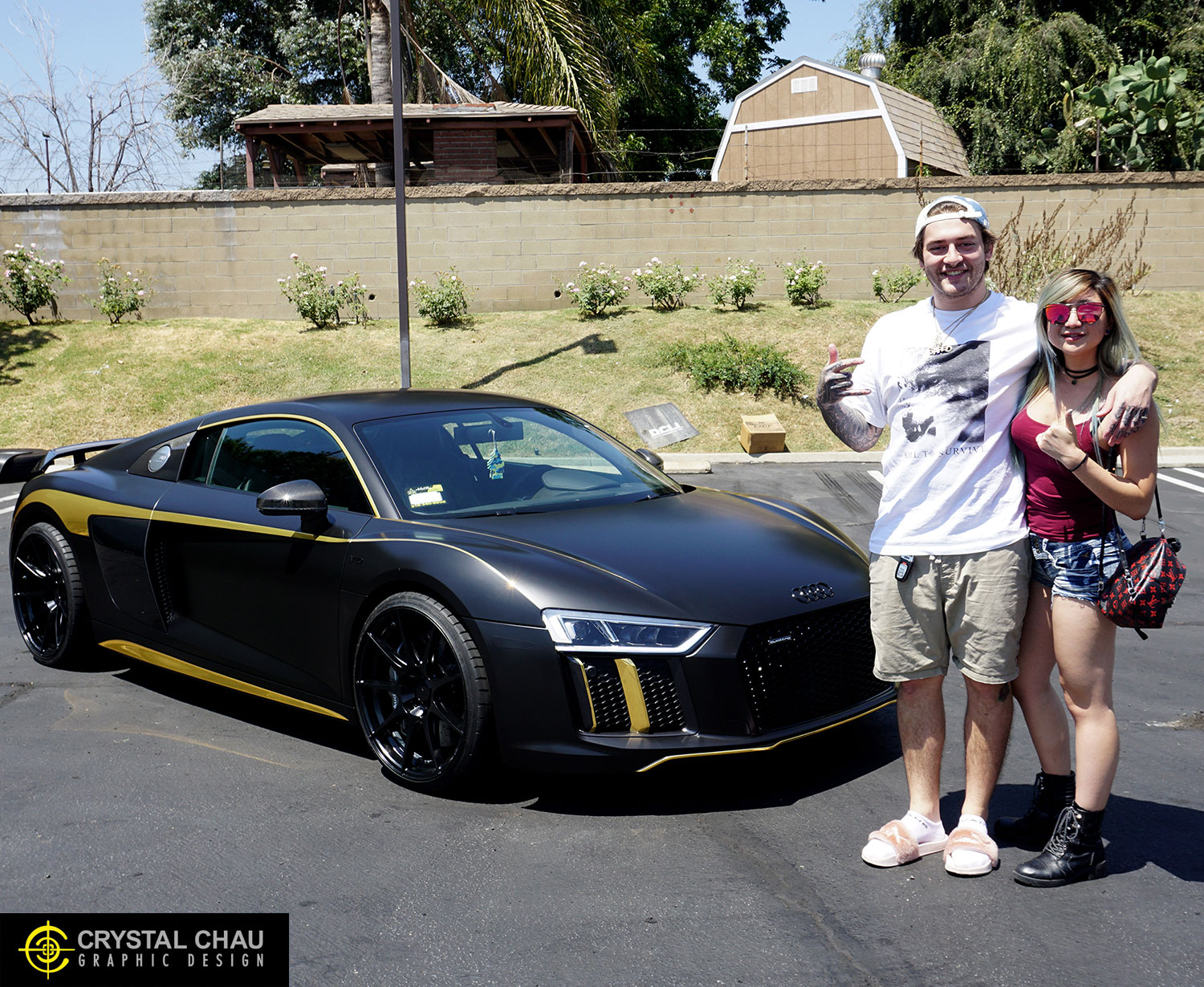 Audi R8 Gold Chrome DJ Getter Zito Wheels