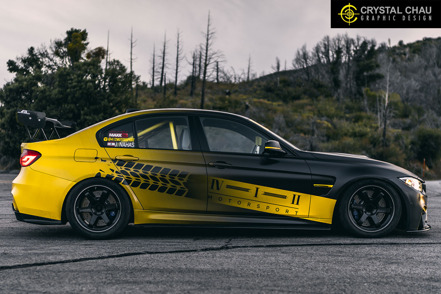 BMW M3 Black Yellow Gradient 412 Motorsport