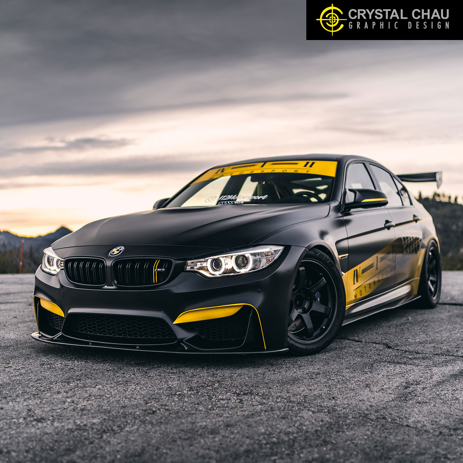 BMW M3 Black Yellow Gradient 412 Motorsport