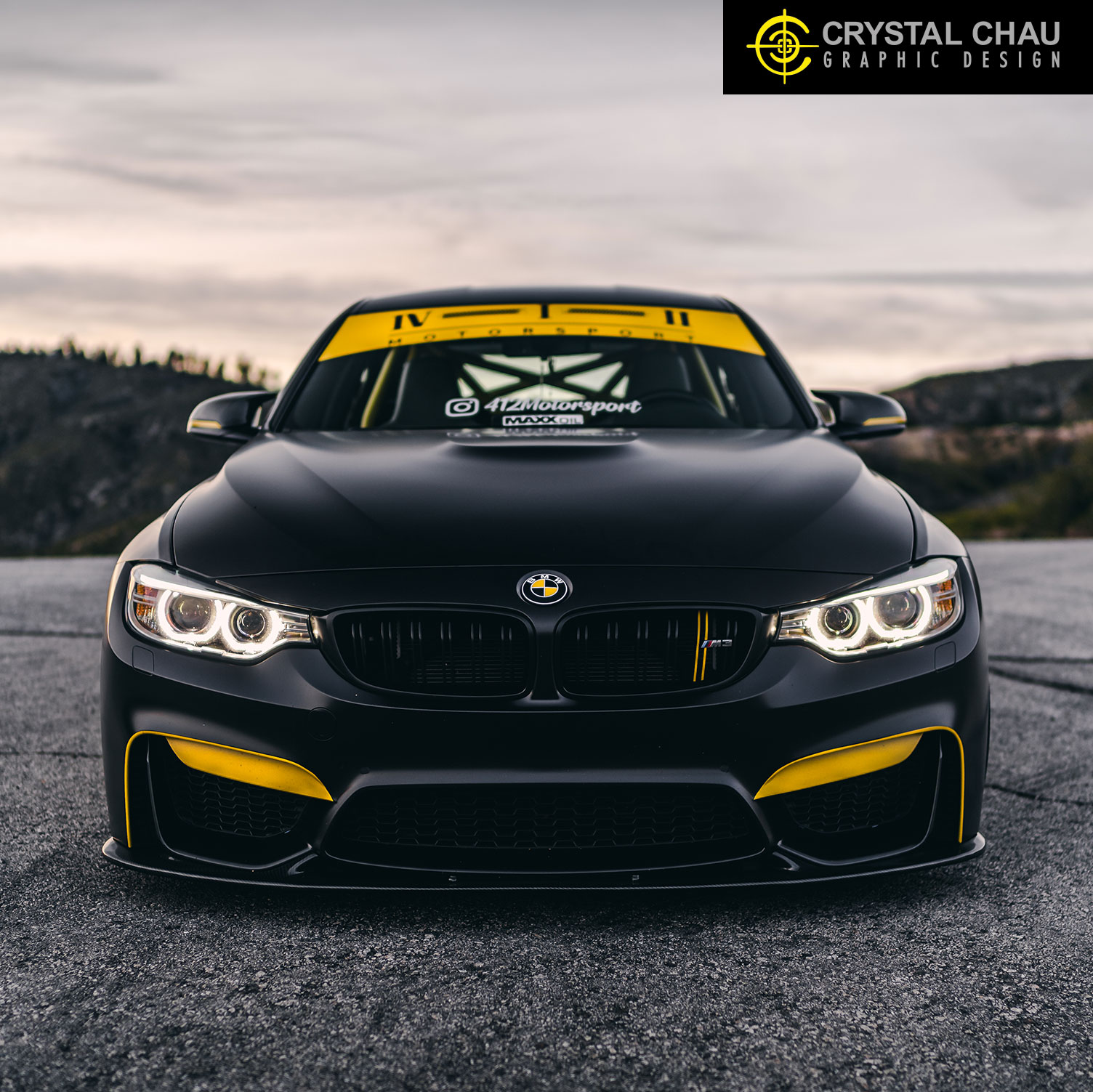 BMW M3 Black Yellow Gradient 412 Motorsport