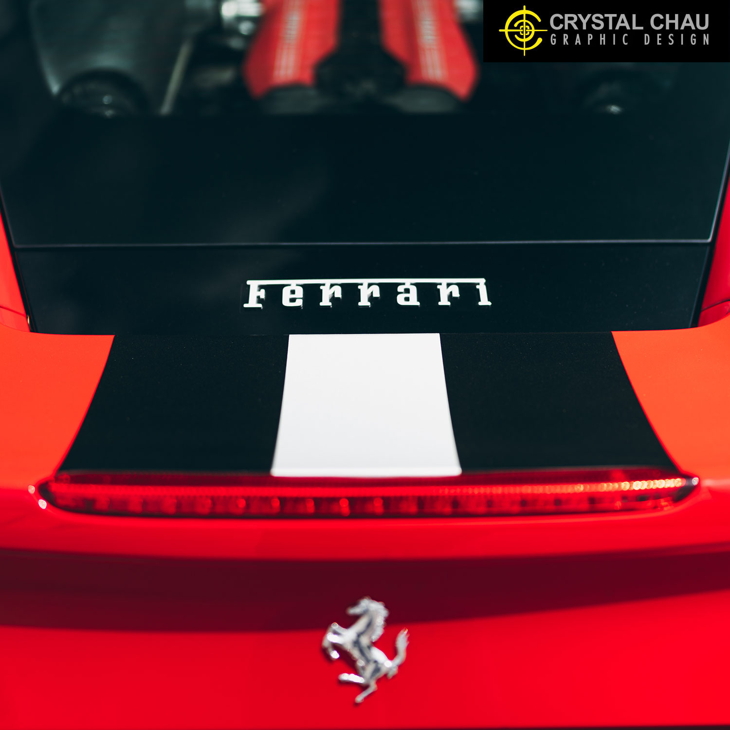 Ferrari 488 Black and White Stripe