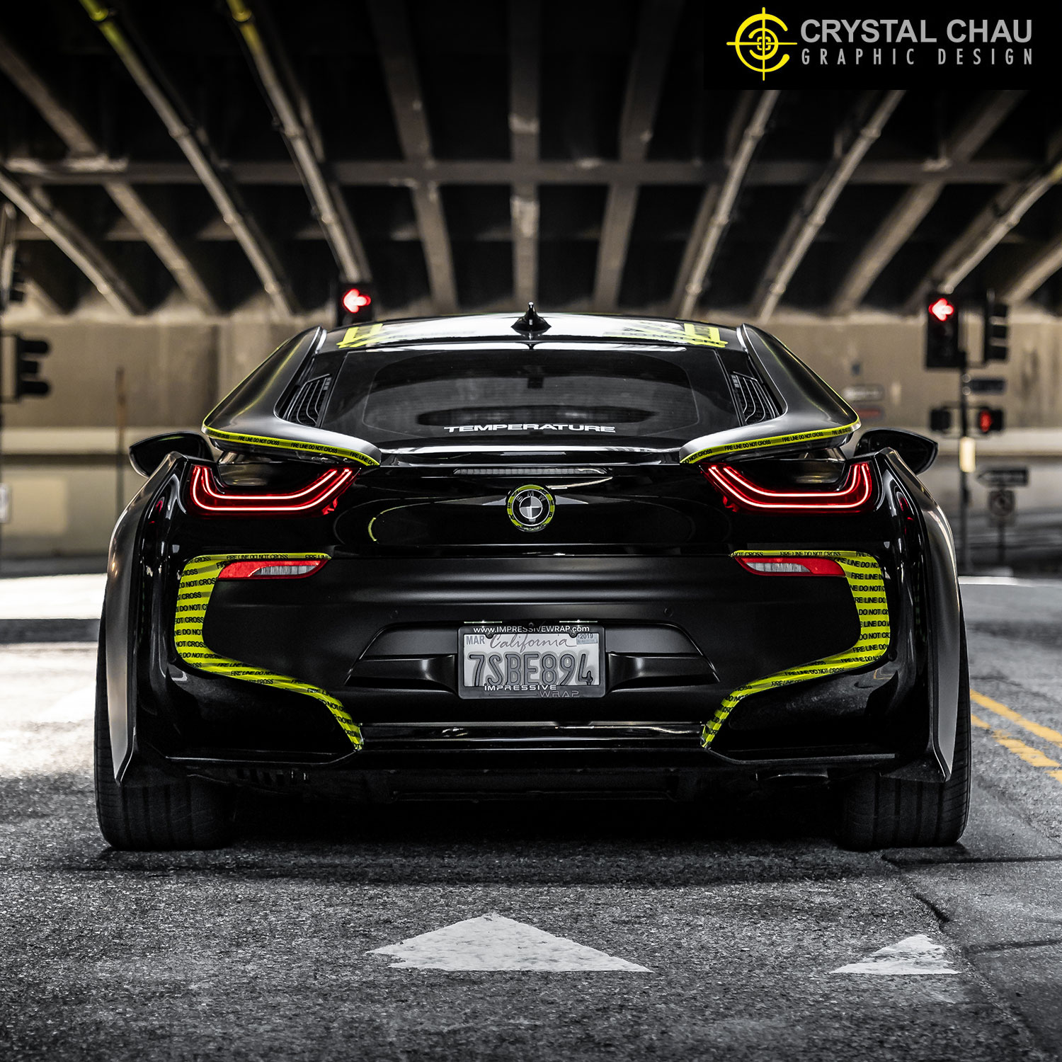 BMW i8 Off-White Caution Tape Design Livery