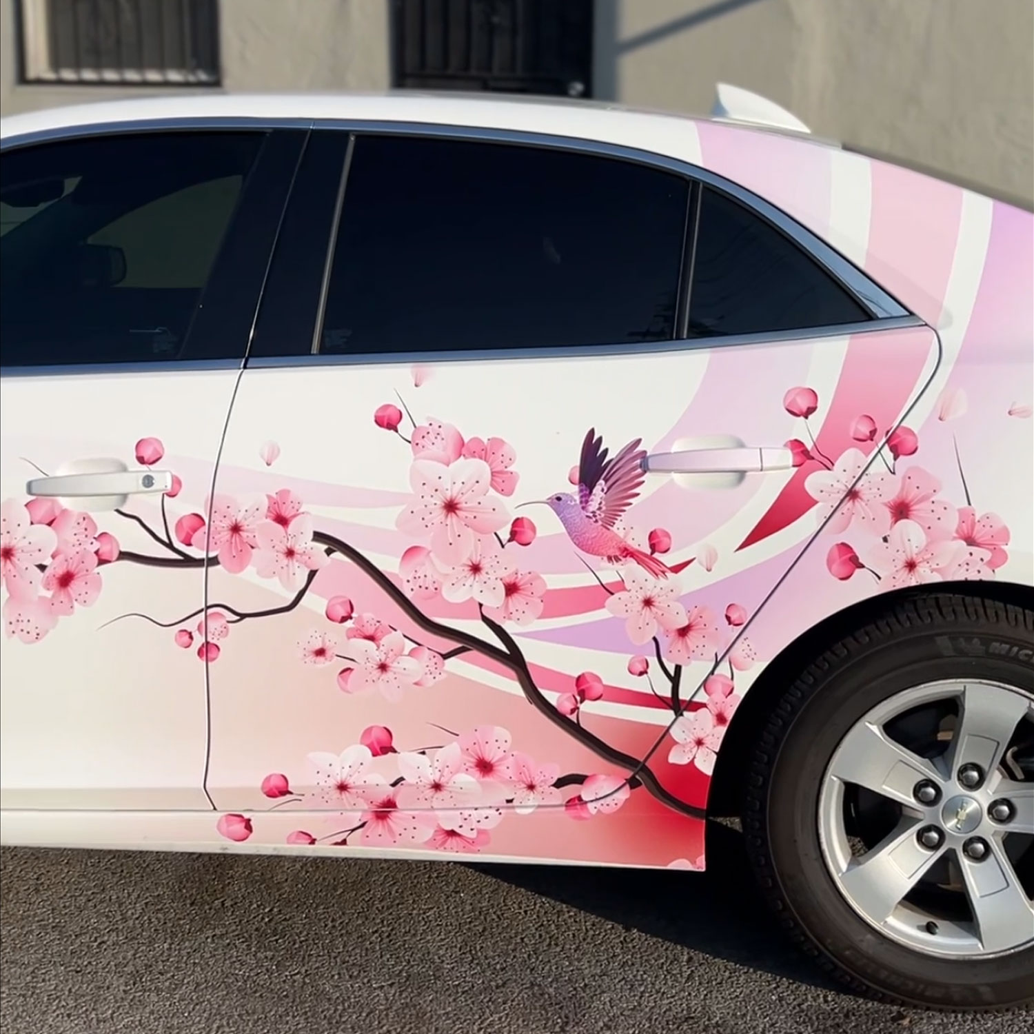 Chevy Malibu Cherry Blossom Hummingbirds