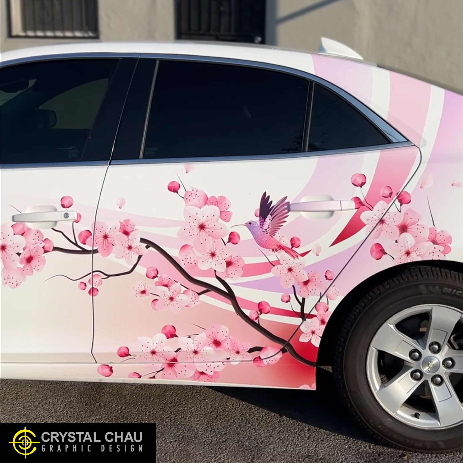 Chevy Malibu Cherry Blossom Hummingbirds