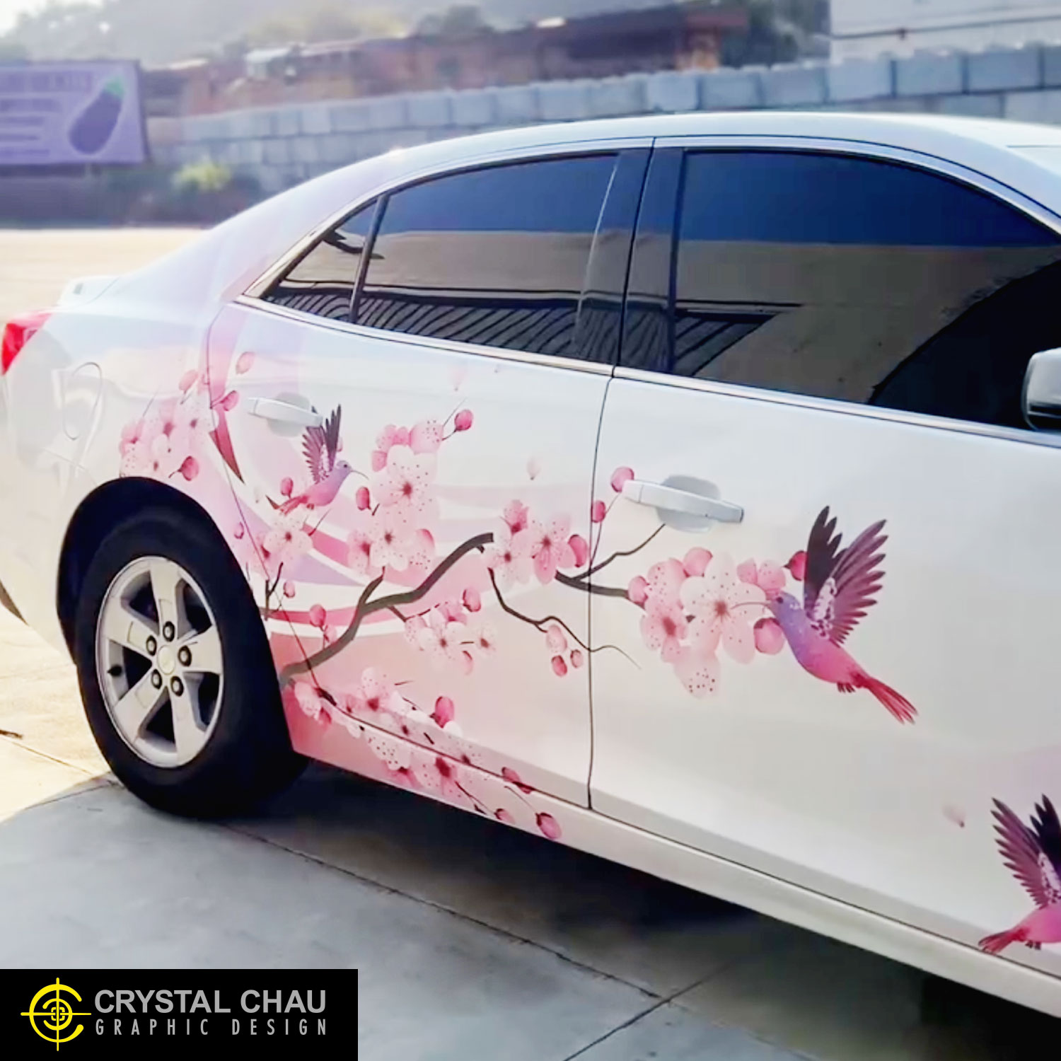Chevy Malibu Cherry Blossom Hummingbirds