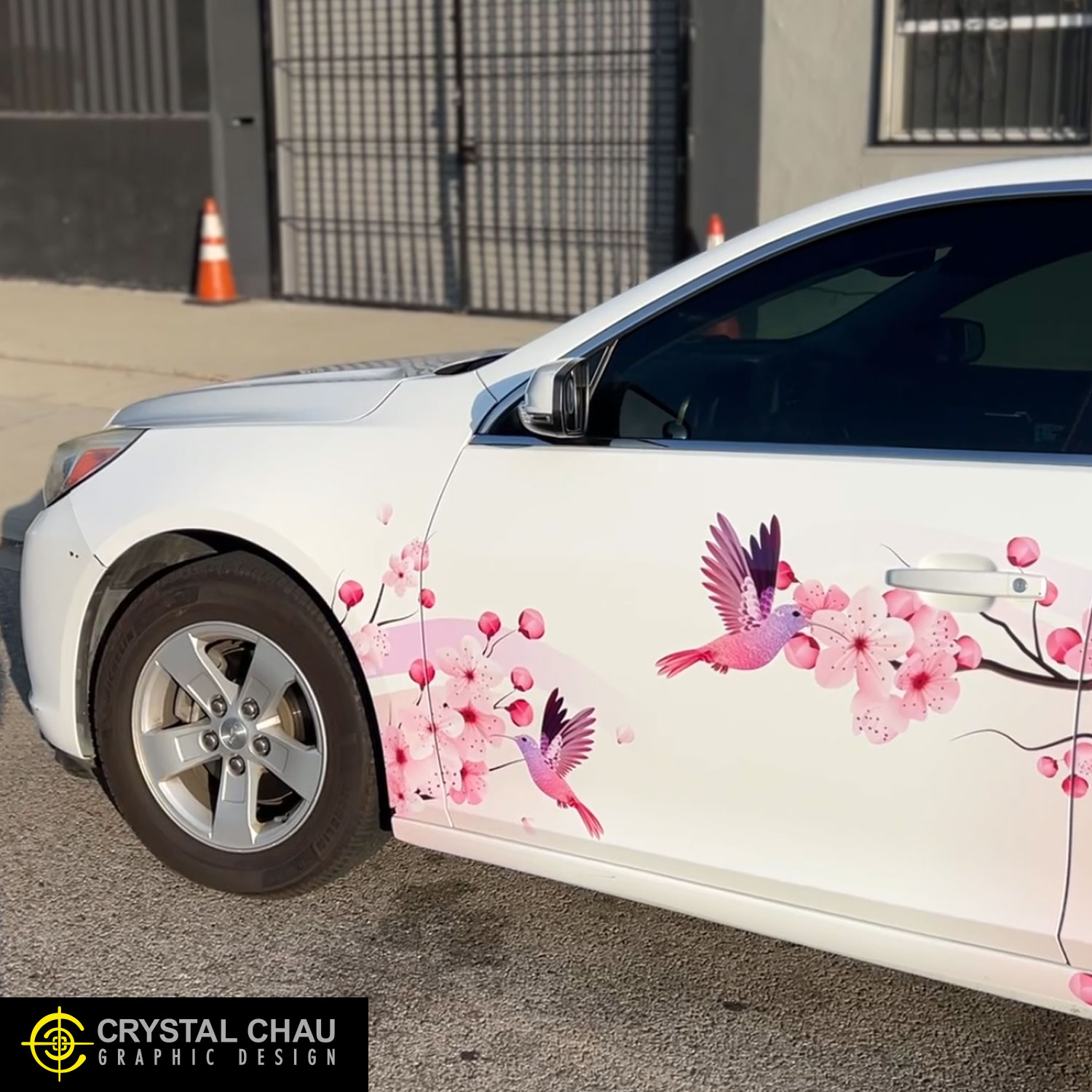 Chevy Malibu Cherry Blossom Hummingbirds