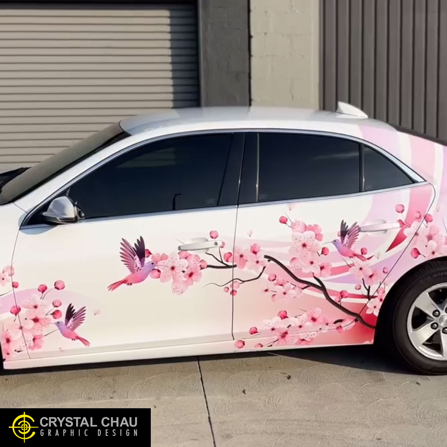 Chevy Malibu Cherry Blossom Hummingbirds