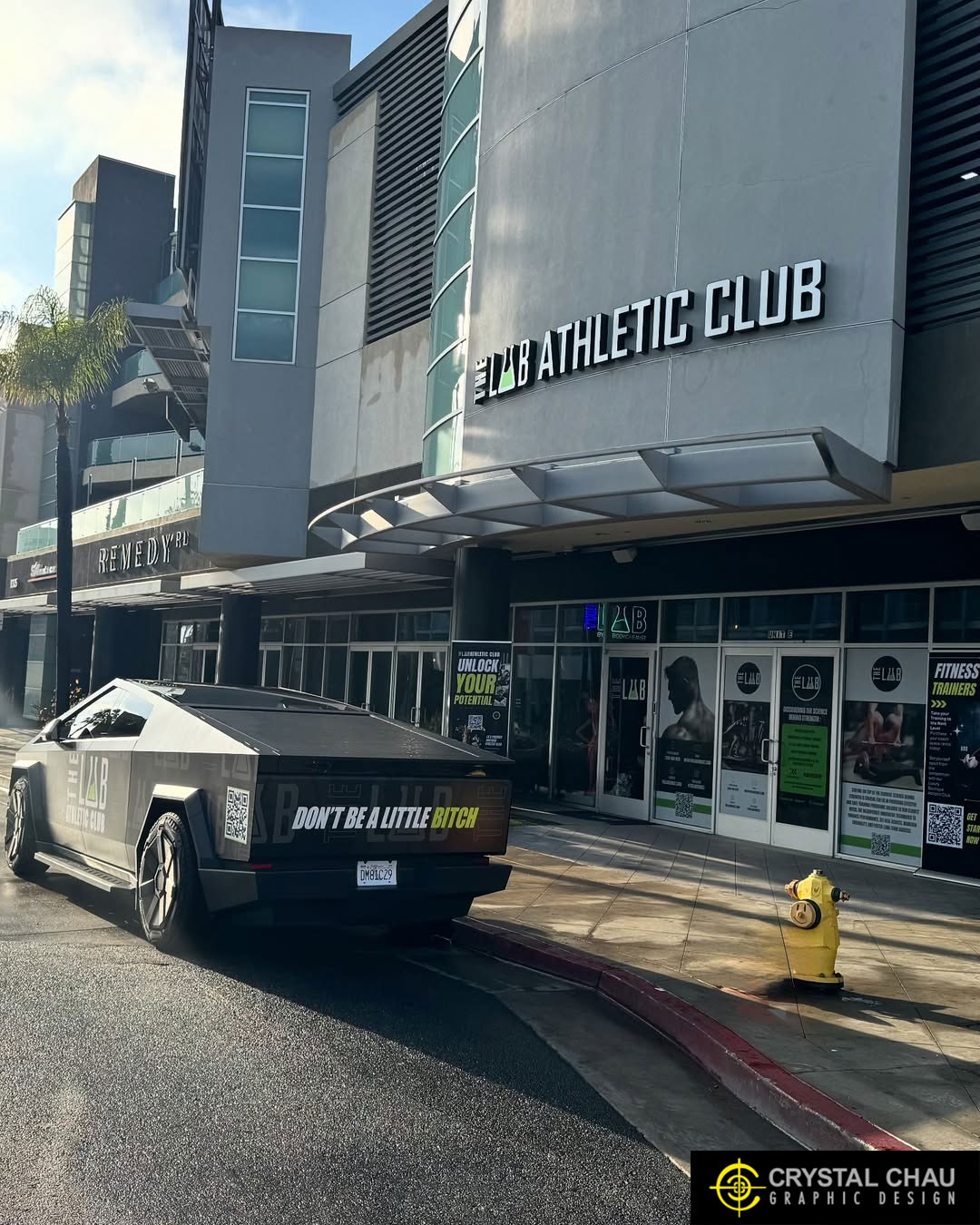 The Lab Athletic Club Commercial Tesla Cybertruck Wrap