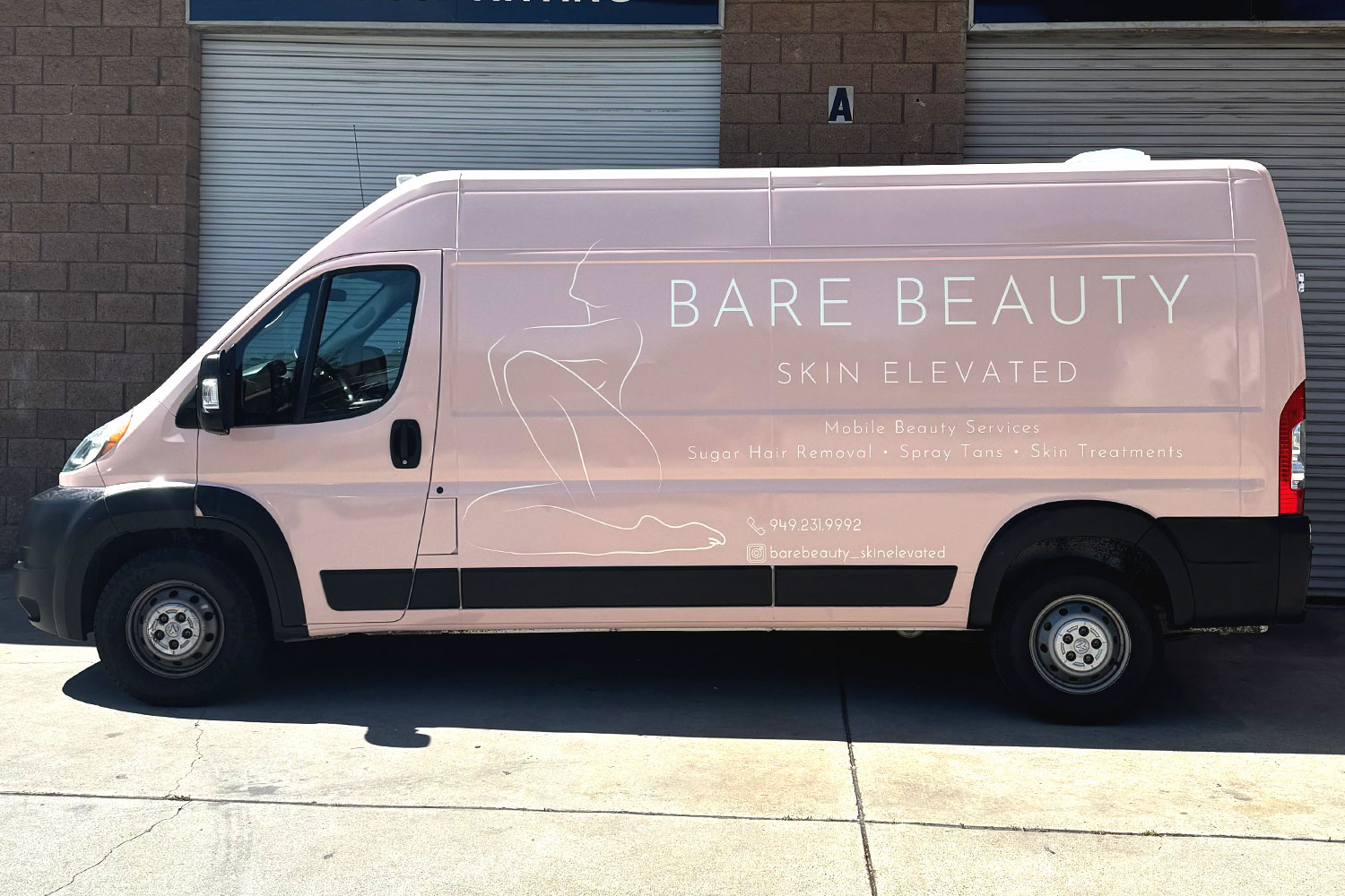 Bare Beauty Pink Commercial Van Wrap