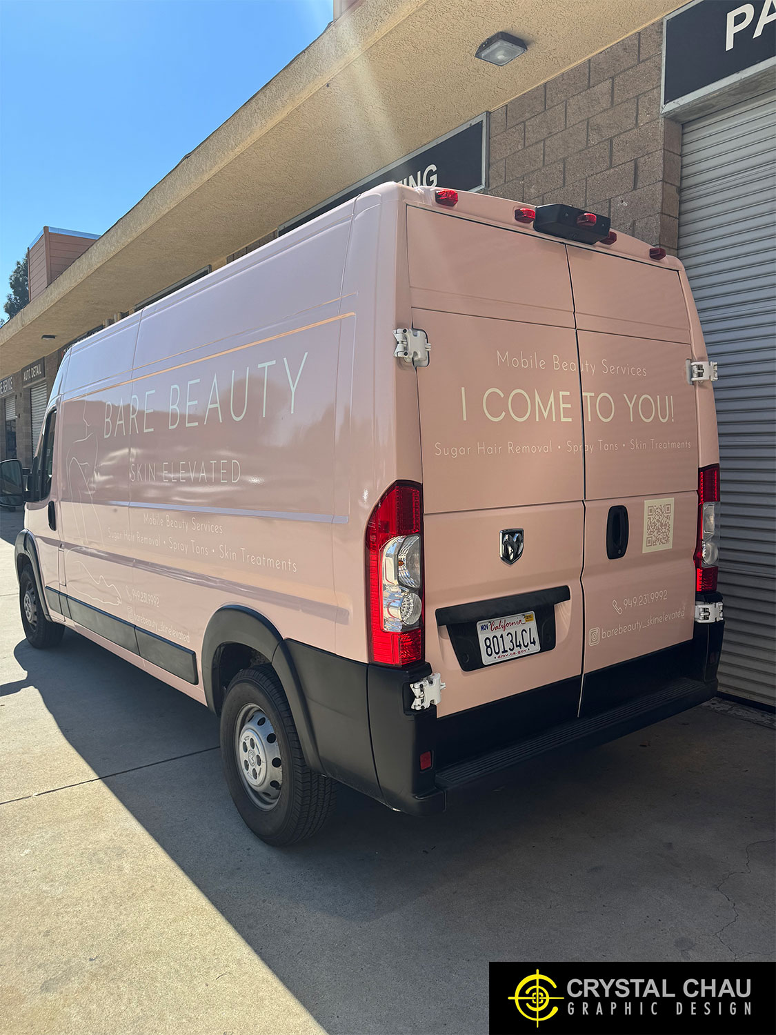 Bare Beauty Pink Commercial Van Wrap