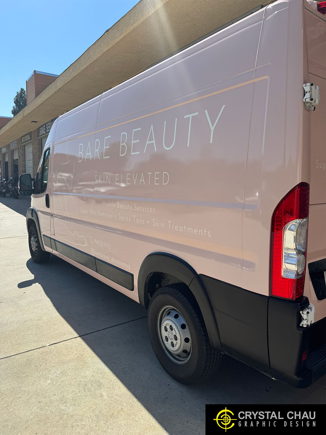 Bare Beauty Pink Commercial Van Wrap