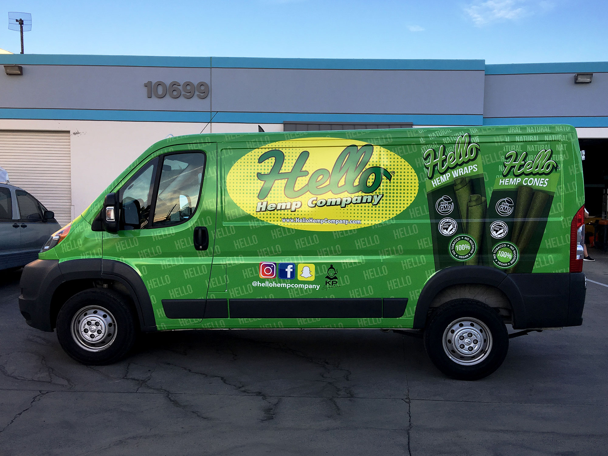 Hello Hemp Commercial Van Wrap