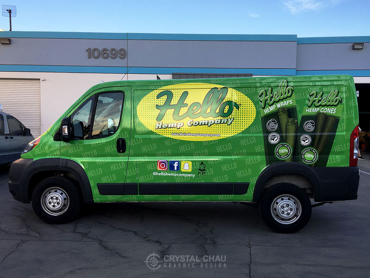 Hello Hemp Commercial Van Wrap
