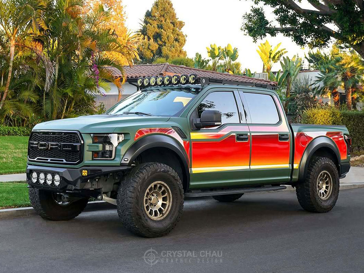 Ford Raptor F150 Retro Sunset Livery