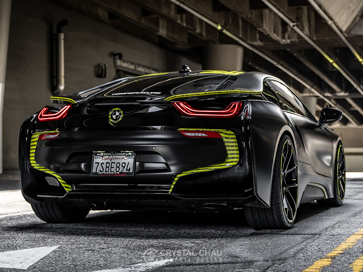 BMW i8 Off-White Caution Tape