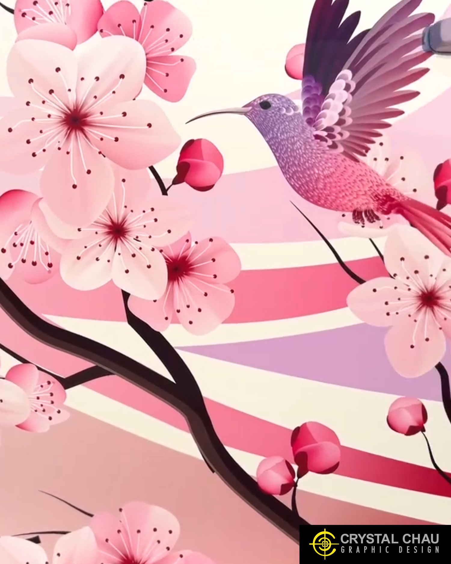 Chevy Malibu Cherry Blossom Hummingbirds