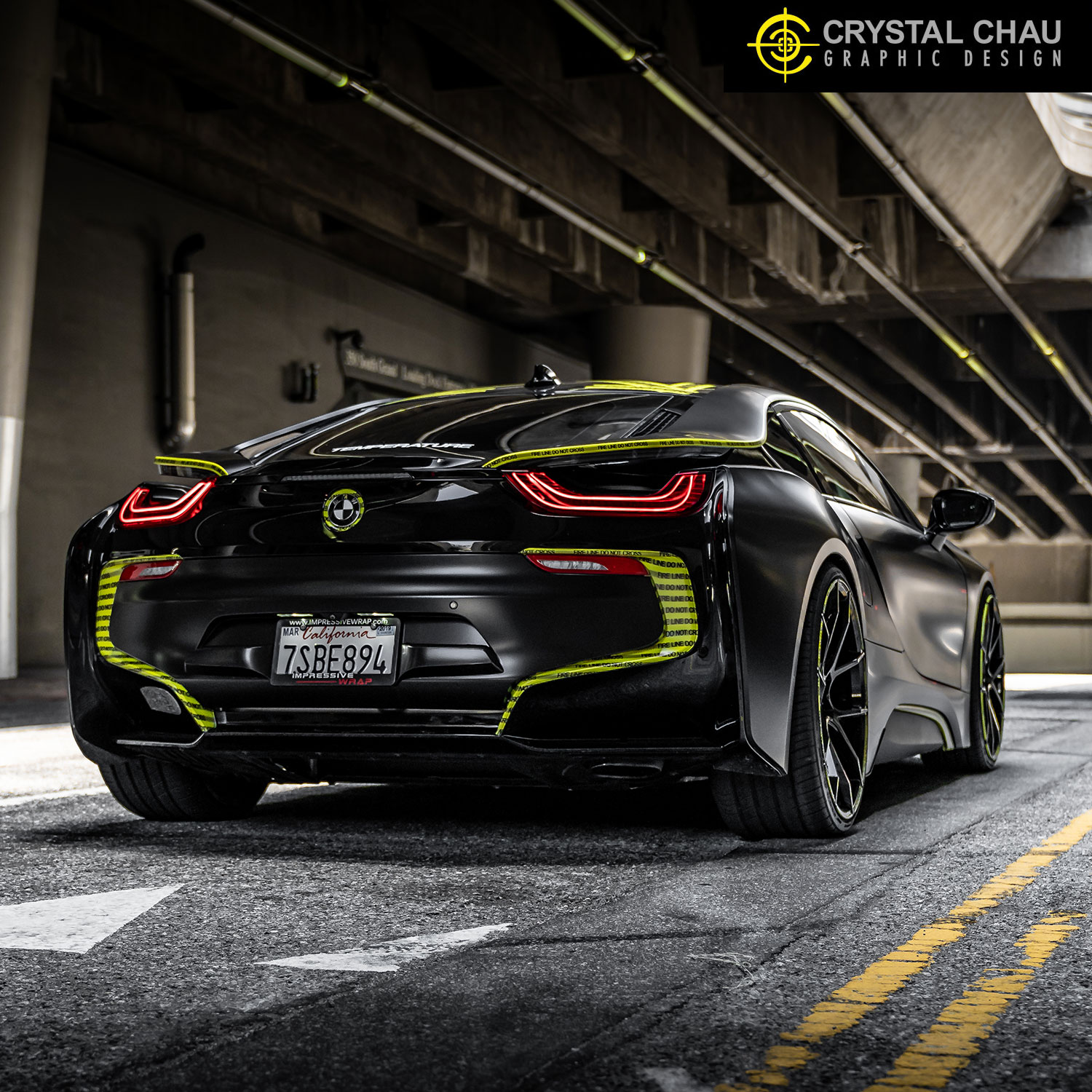 BMW i8 Off-White Caution Tape