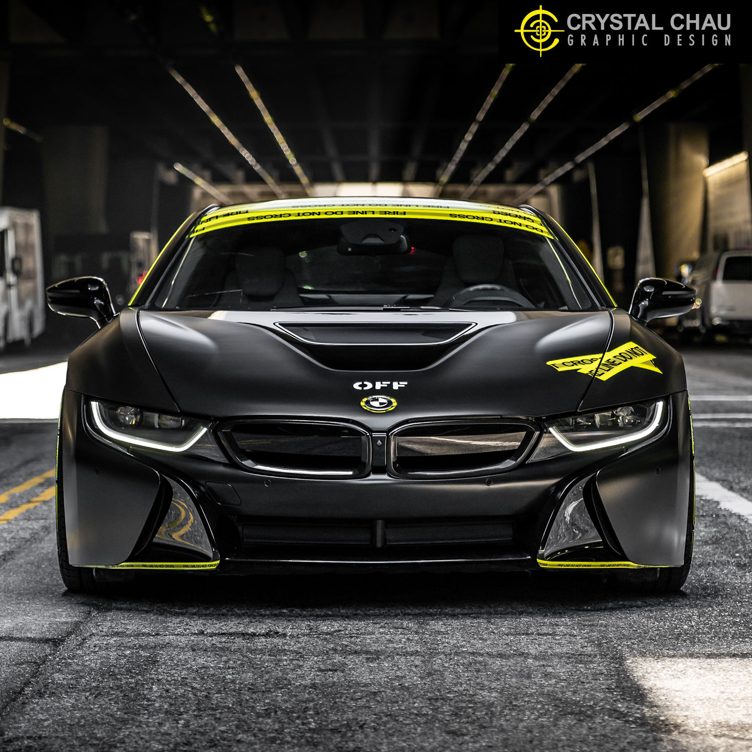 BMW i8 Off-White Caution Tape